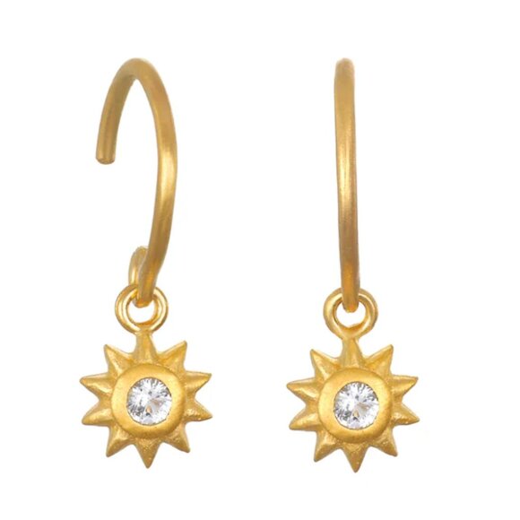 Lucent Spirit Mini Sun Hoop Earrings - Picture 1 of 5